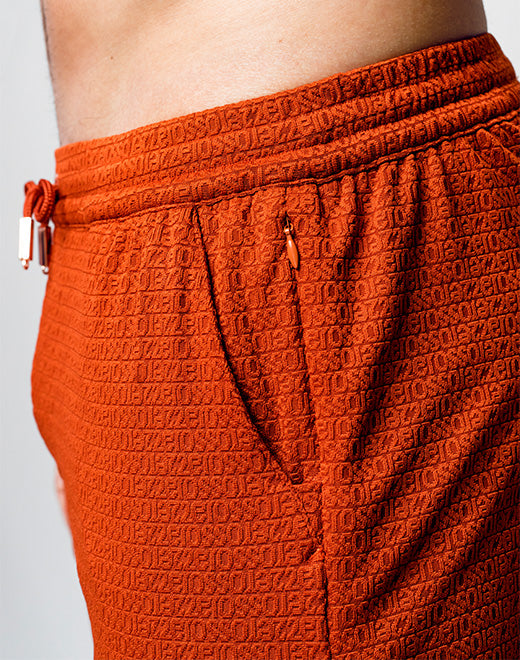 S90 Textured Manly Shorts - Signet Carmine