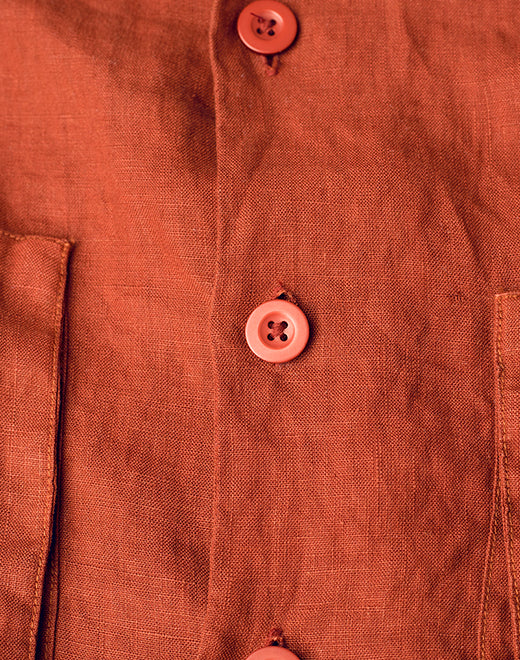 Cropped Linen Shirt - Bombay Brown