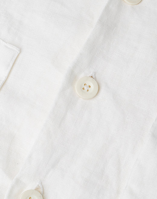 Cropped Linen Shirt - White