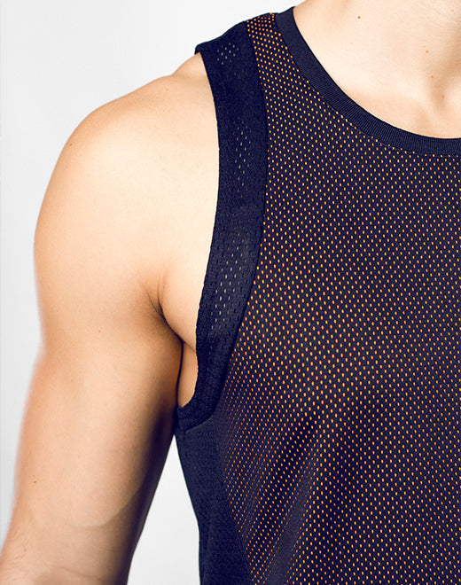 Swish Mesh Singlet - Neon Orange