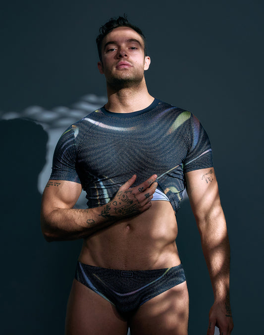 Printed Pride Crop T-Shirt - Black