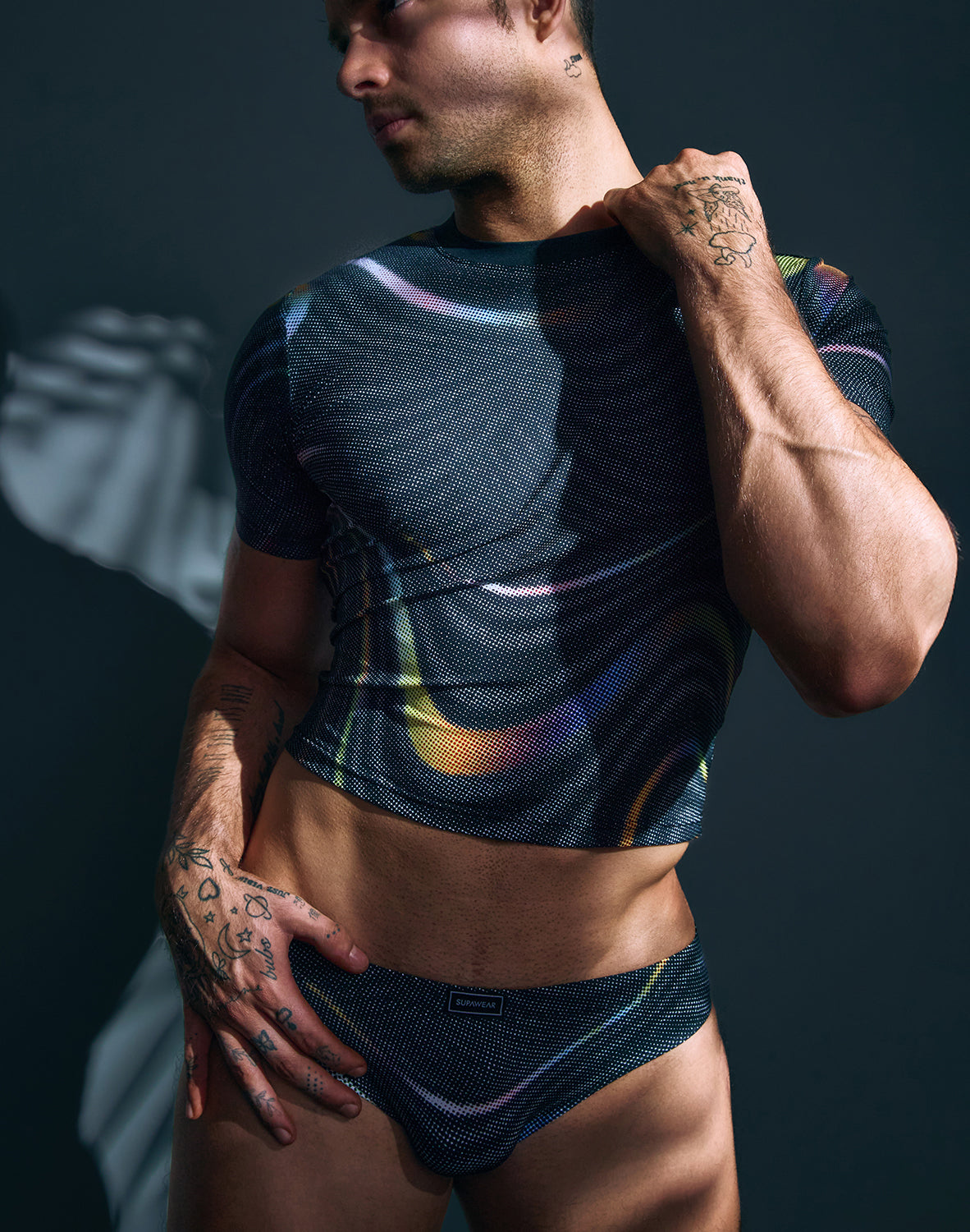 Printed Pride Crop T-Shirt - Black