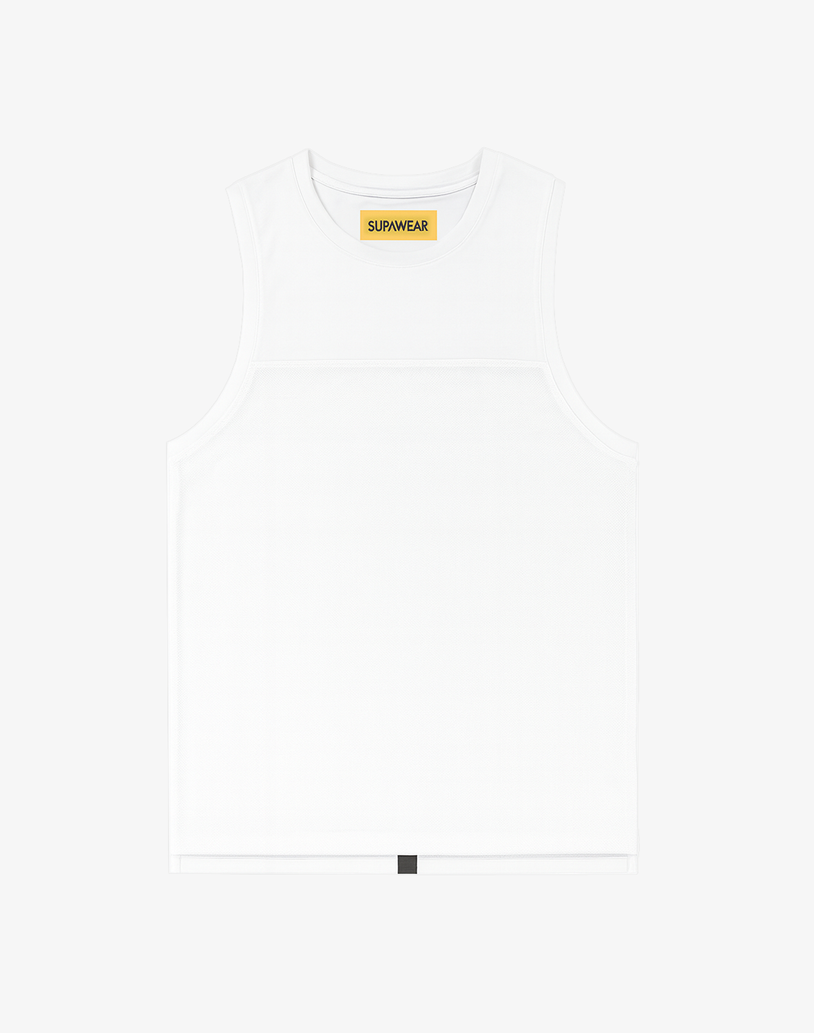 Solid & Mesh Tanktop - White