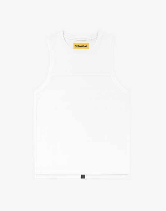 Solid & Mesh Tanktop - White