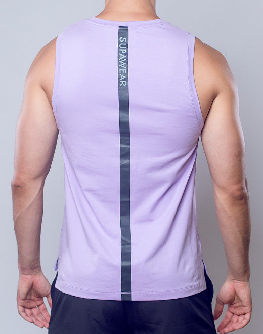 Solid & Mesh Tanktop Purple Heather