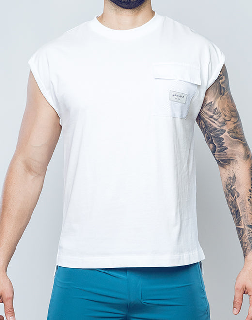 Wide-Cut Tank - White