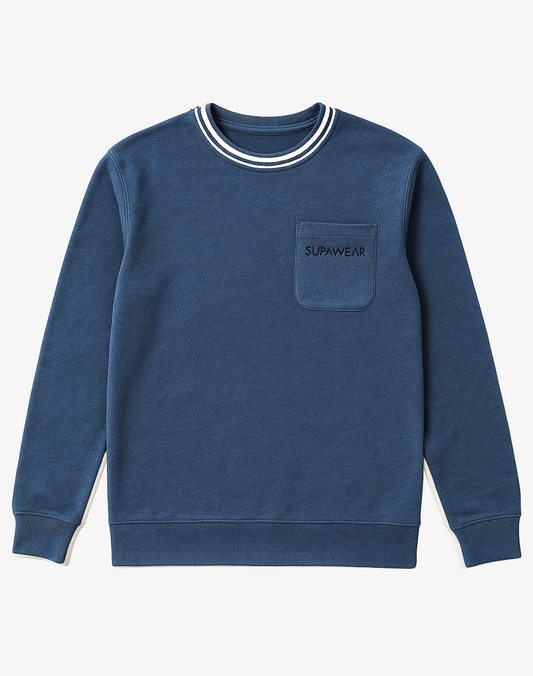 Terry Towelling Sweater - Navy