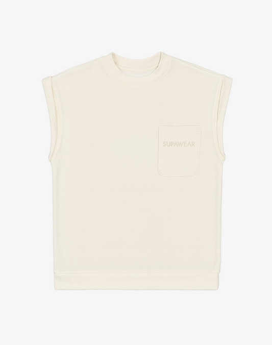 Terry Towelling Tank - Off White