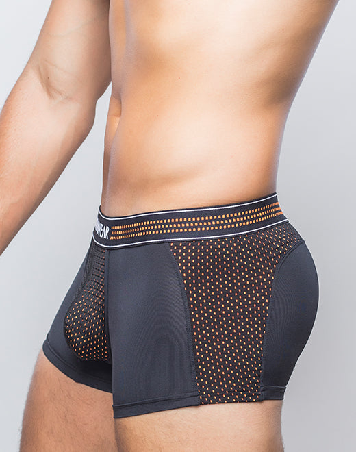 Neon Mesh Trunk Underwear - Neon Orange