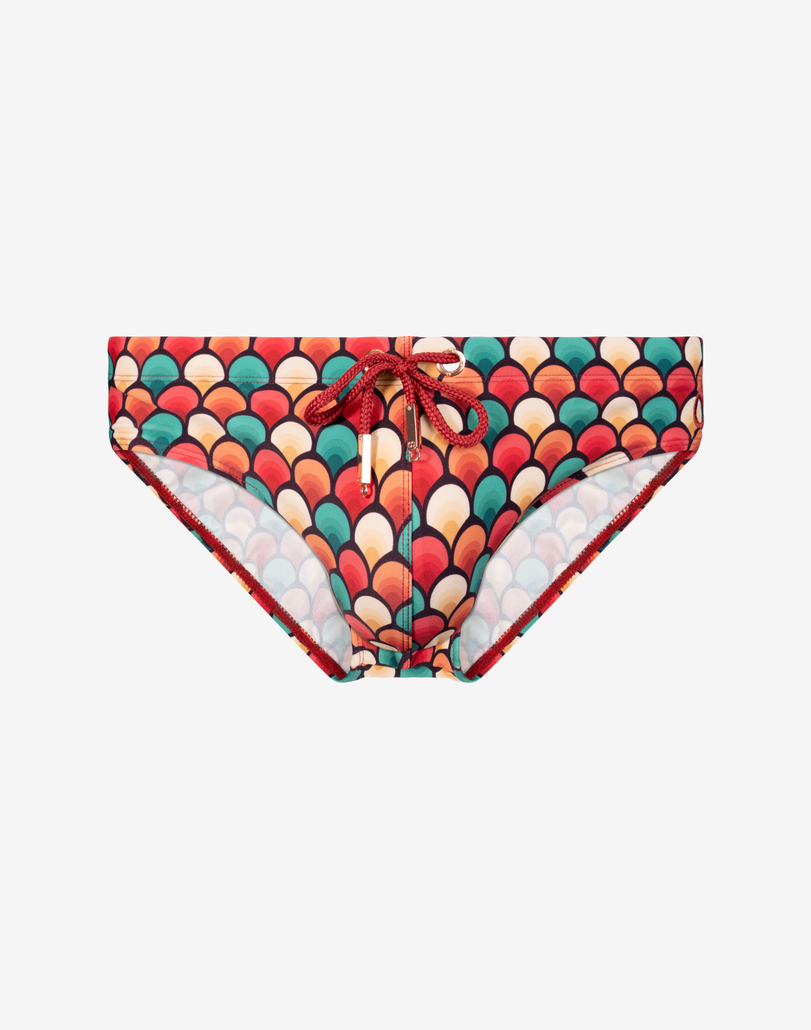 V10 Print Swim Brief - Retro Red