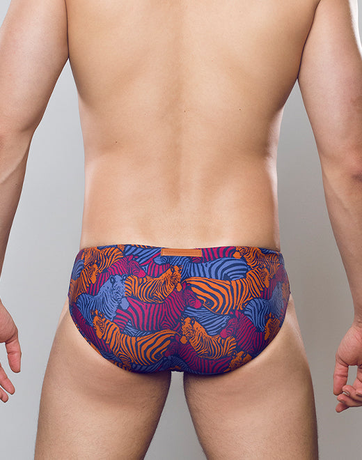 V10 Print Swim Brief - Stallion Navy