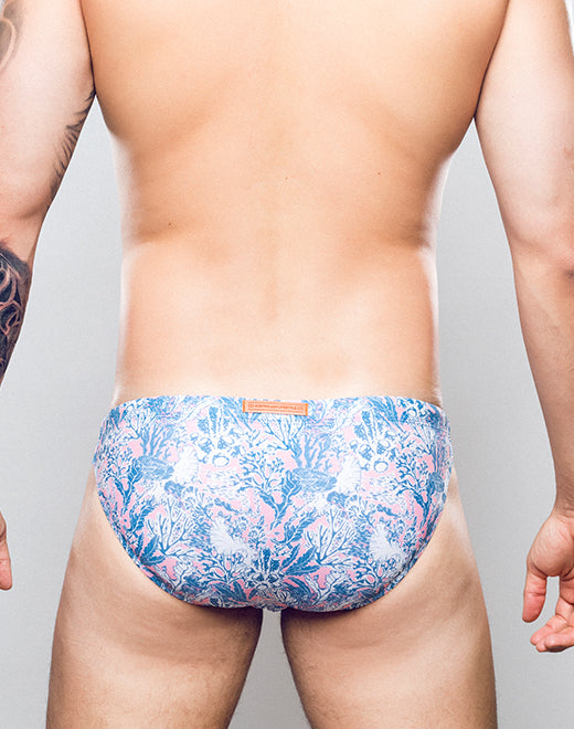 V20 Printed Swim Brief - Coral Teal