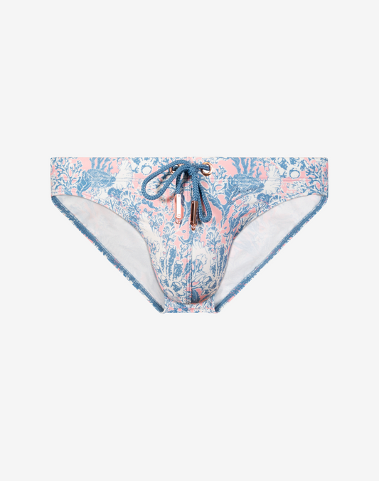 V20 Printed Swim Brief - Coral Teal