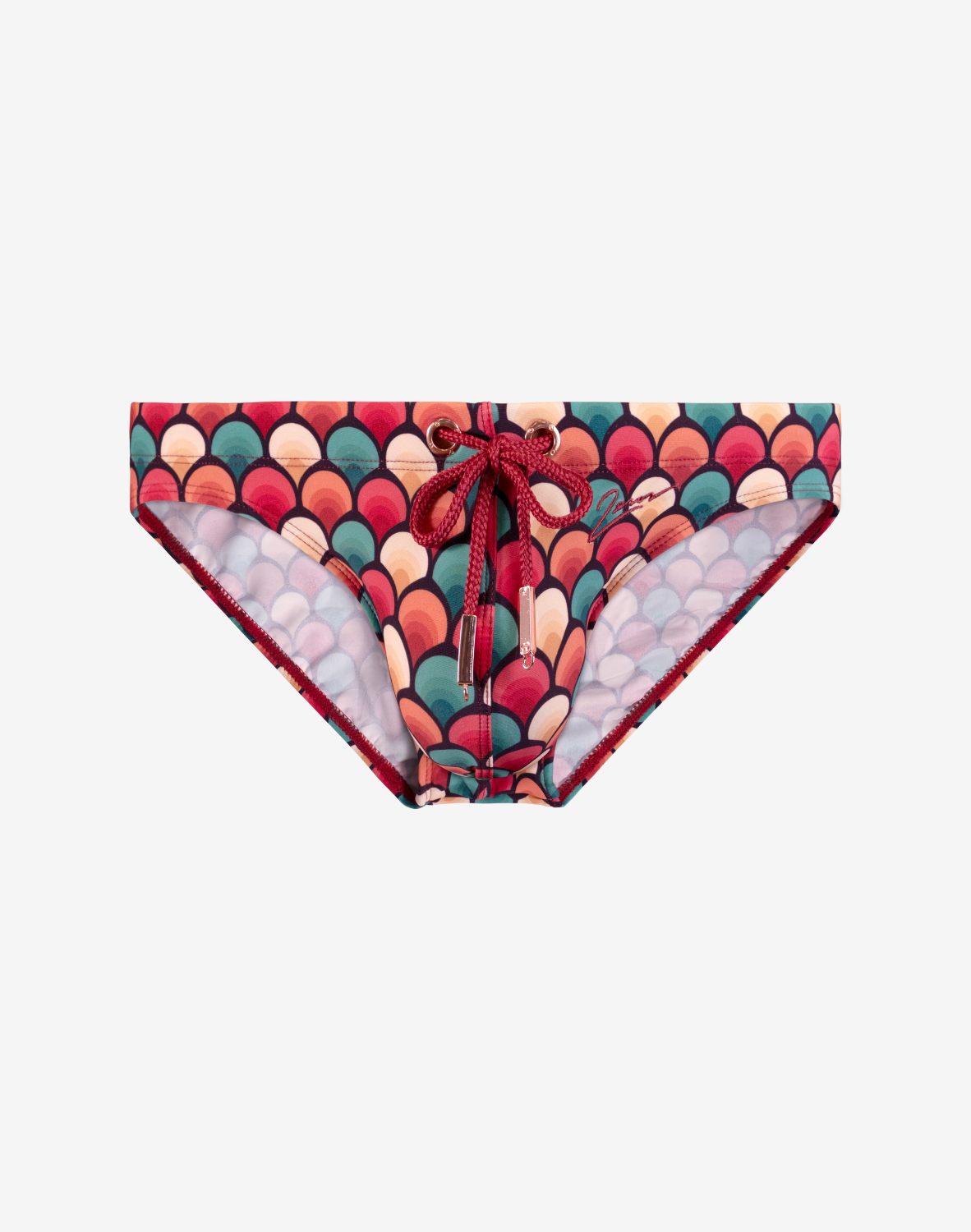 V20 Printed Swim Brief - Retro Red