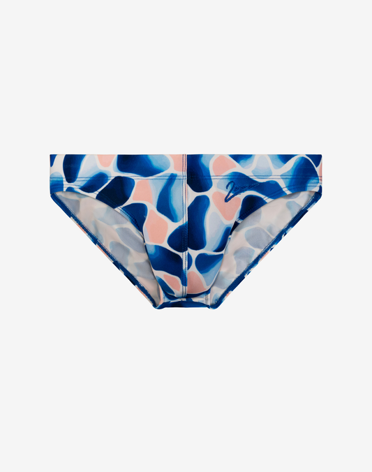 V20 Printed Swim Brief - Aqua Navy