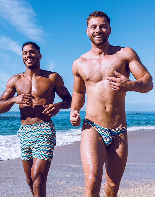V20 Printed Swim Brief - Chevy Blue