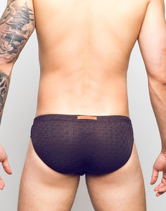 V30 Textured Swim Brief - Signet Black