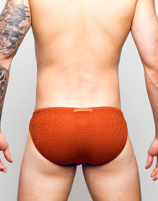 V30 Textured Swim Brief - Signet Carmine