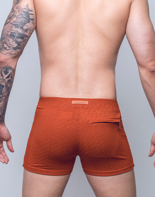 V60 Textured Swim Trunk- Signet Carmine