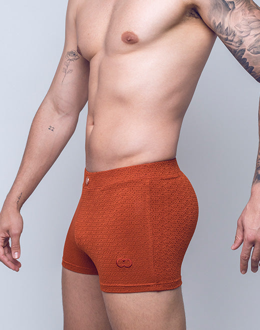 V60 Textured Swim Trunk- Signet Carmine