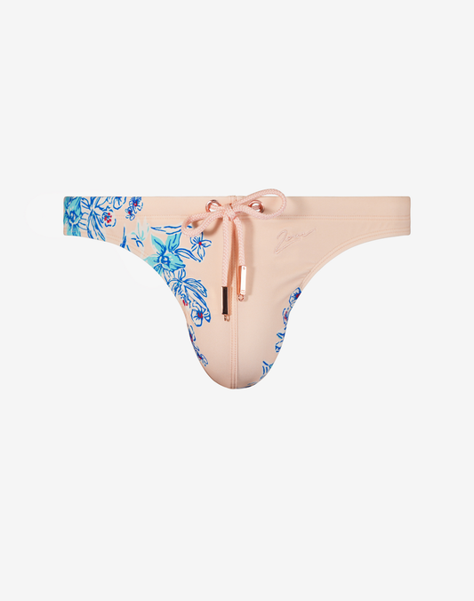 V80 Print Swim Thong - Tahiti Peach