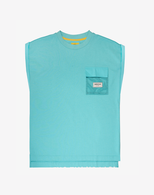 Wide-Cut Tank - Turquoise Blue