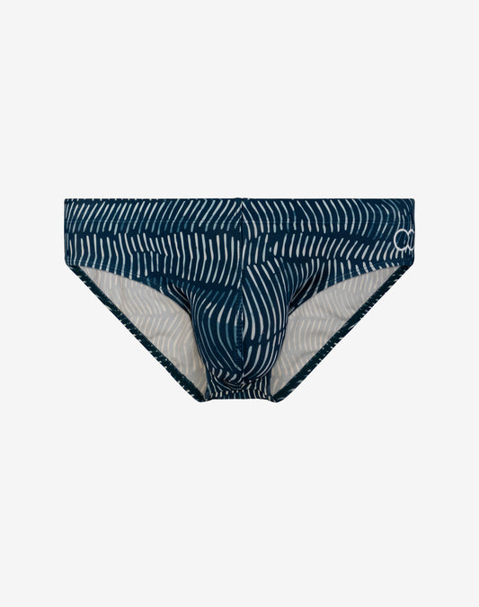 V10 Print Swim Brief - Naiad Navy