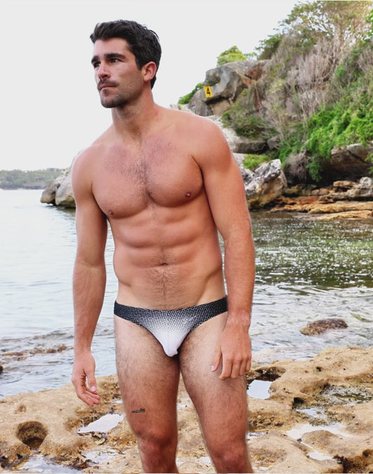 V20 Printed Swim Brief - Comic Black/White