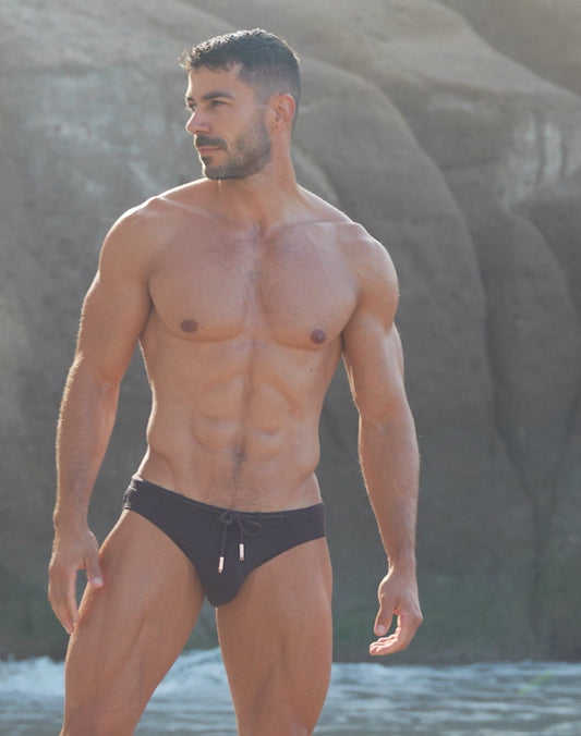V30 Textured Swim Brief - Signet Black