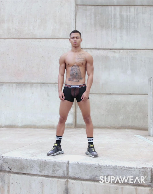 Neon Mesh Trunk Underwear - Neon Orange