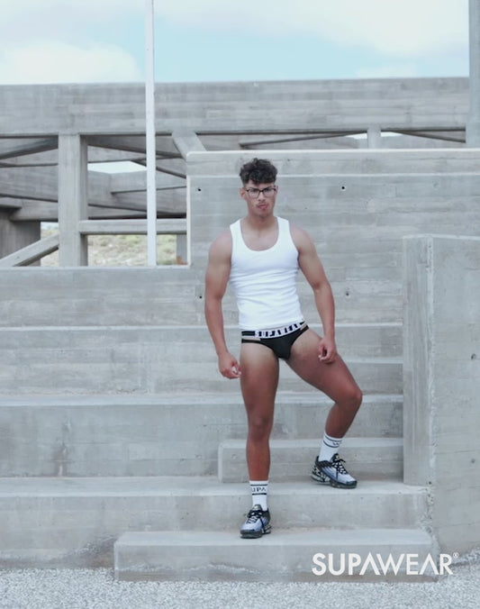 Ribbed Singlet - White