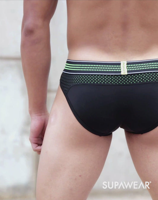 Neon Mesh Brief Underwear - Neon Green
