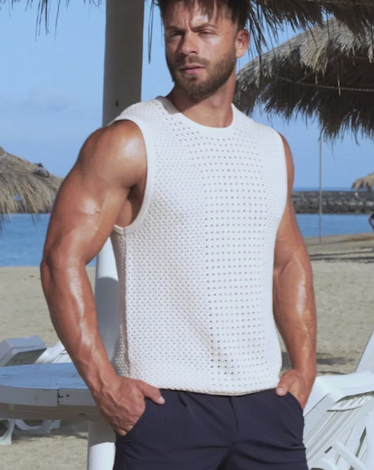 Riviera Singlet - Beige