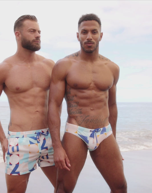 V10 Print Swim Brief - Insignia Turquoise