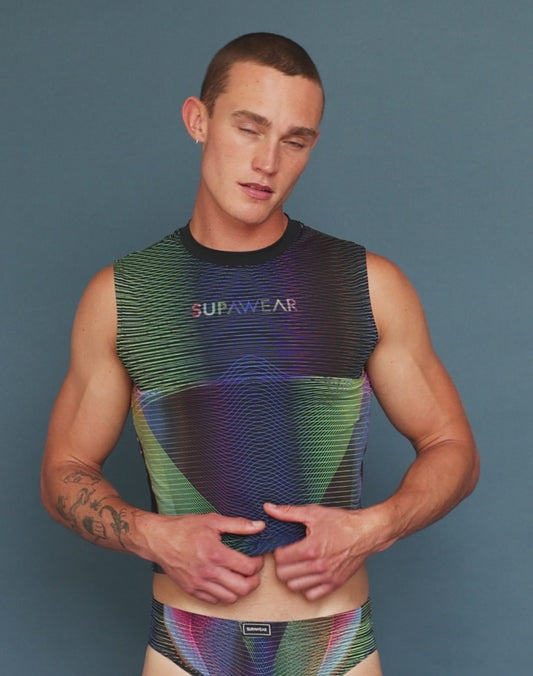 Printed Pride Crop Tank - Rainbow