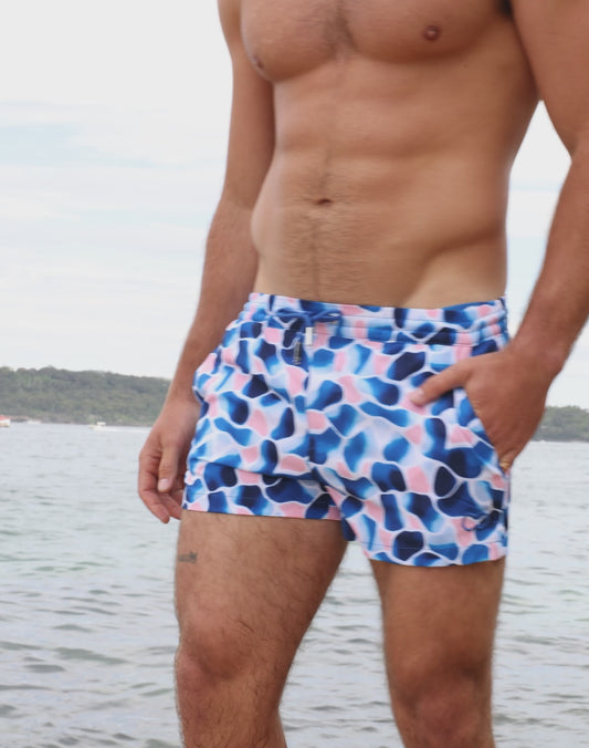 Printed Bronte Shorts - Aqua Navy