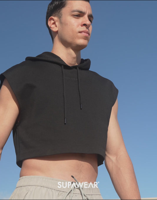 Cropped Hoodie - Black