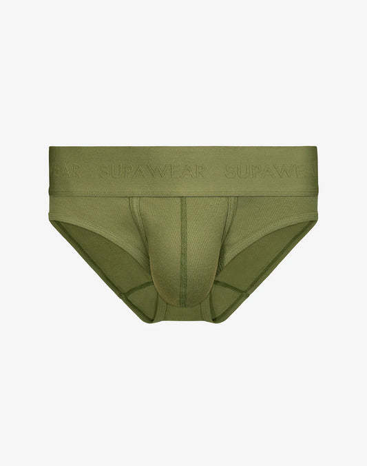 Ribbed Brief Underwear - Green