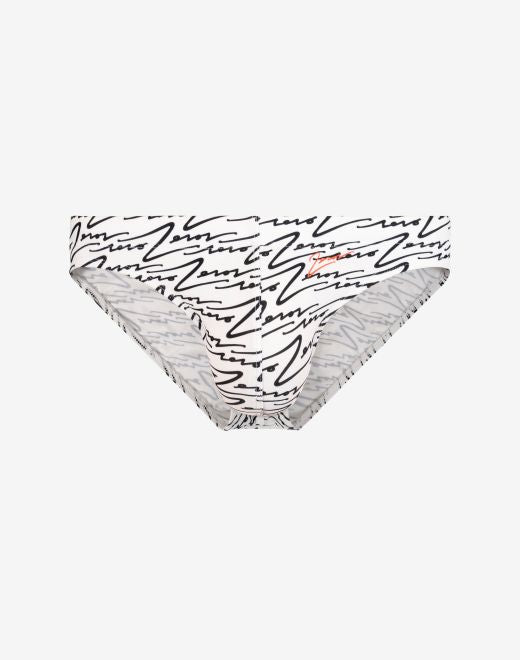 V20 Printed Swim Briefs - Signature White