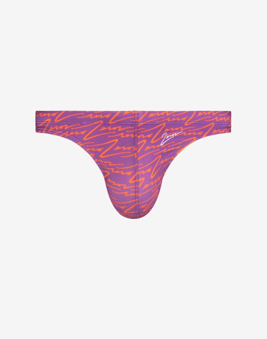 V80 Printed Swim Thong - Signature Purple