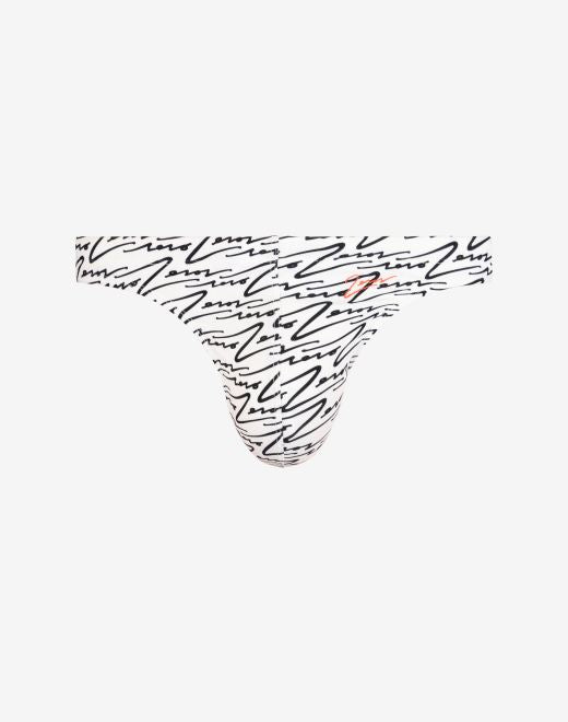 V80 Printed Swim Thong - Signature White
