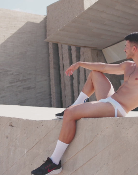 AKTIV Pegasus Jockstrap Underwear - White/Tan