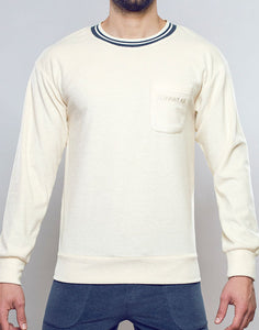 Terry Towelling Sweater  -  Off White