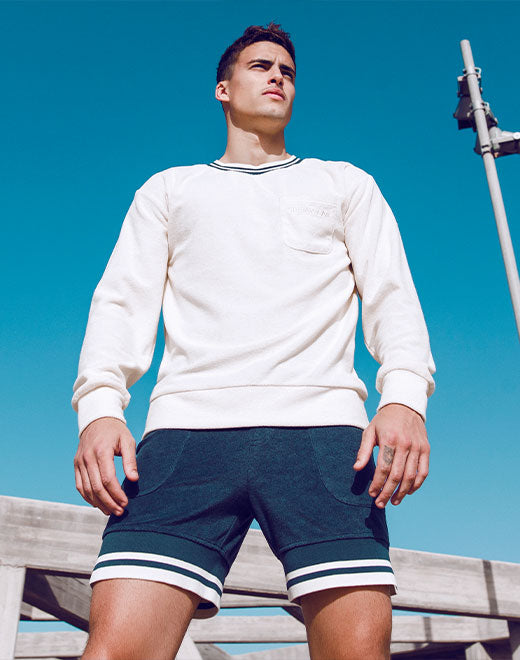 Terry Towelling Sweater  -  Off White