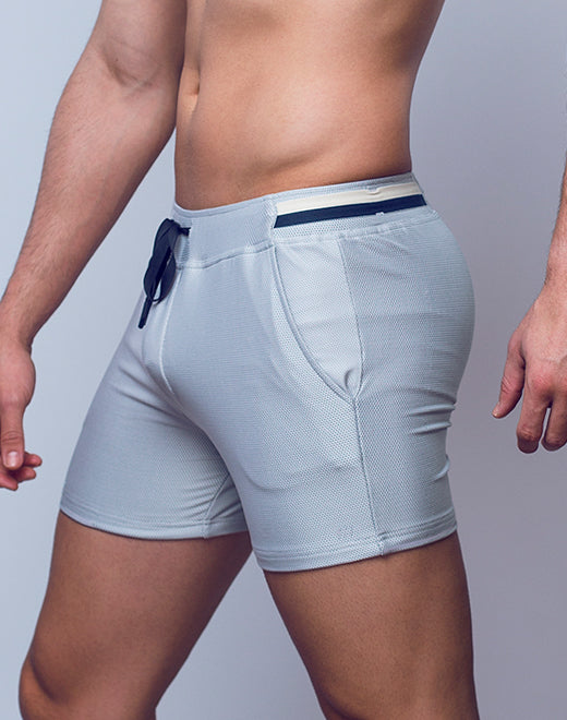 4” Full Lined Mesh Shorts - Light Grey