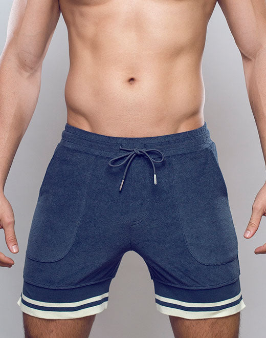 Terry Towelling Shorts  -  Navy