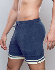 Terry Towelling Shorts  -  Navy