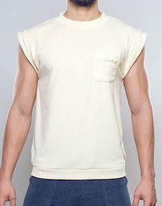 Terry Towelling Tank  -  Off White