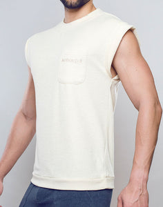 Terry Towelling Tank  -  Off White