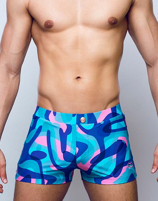 V60 Bondi Print Swim Trunks - Kai Blue